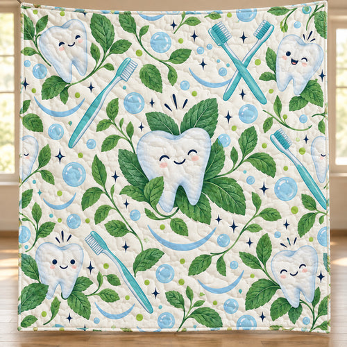 Mint Smile Garden Quilt Blanket
