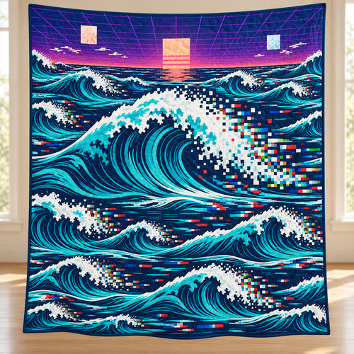 Pixel Breaker Coast Quilt Blanket