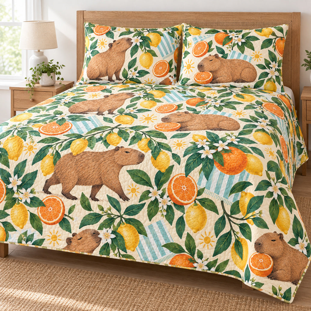 Citrus Grove Capybaras Bedding Set