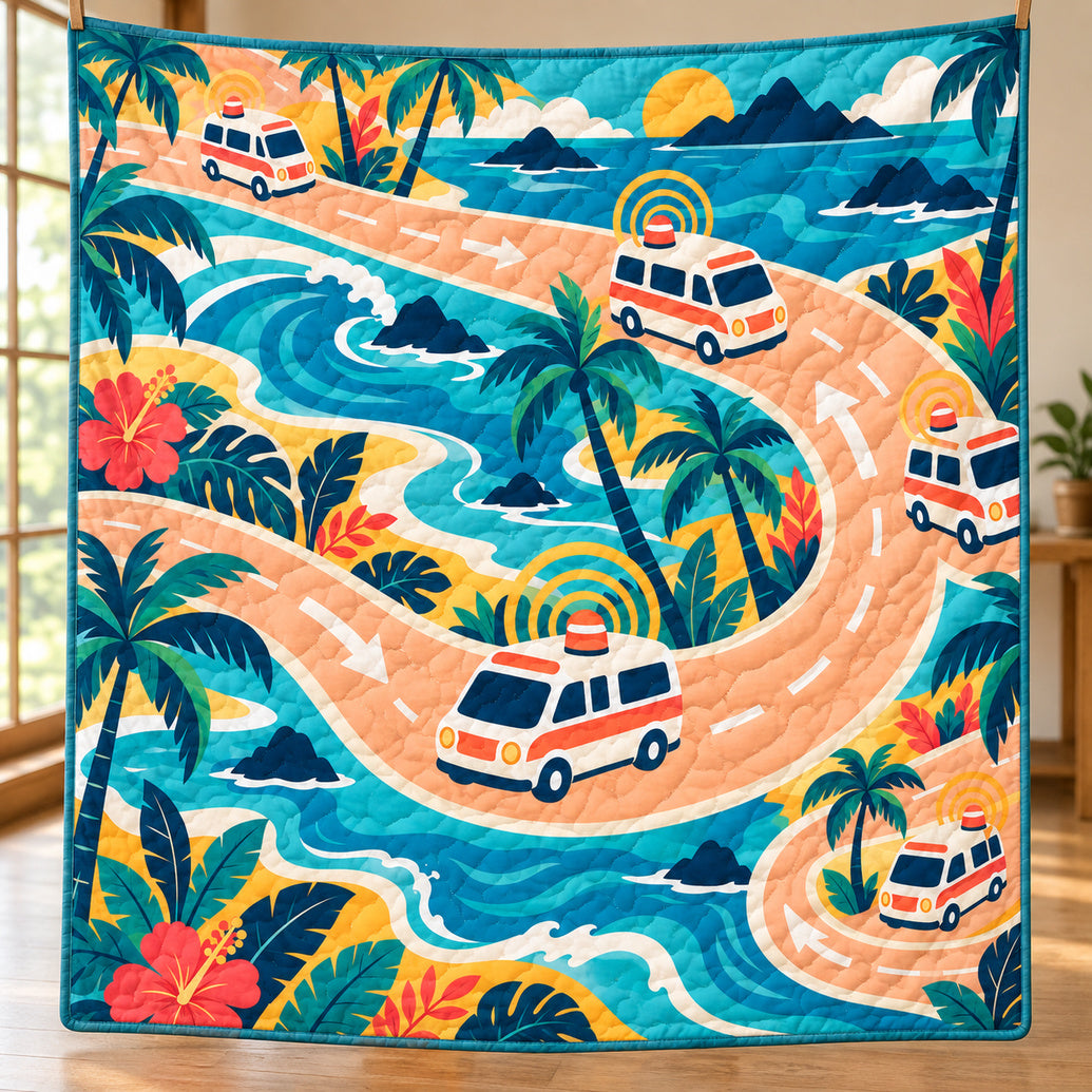 Lagoon Rescue Route Quilt Blanket