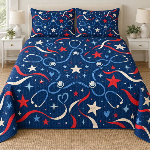 Midnight Stethoscope Parade Bedding Set