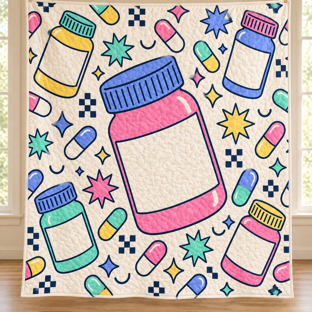Pastel Pharmacy Pop Quilt Blanket