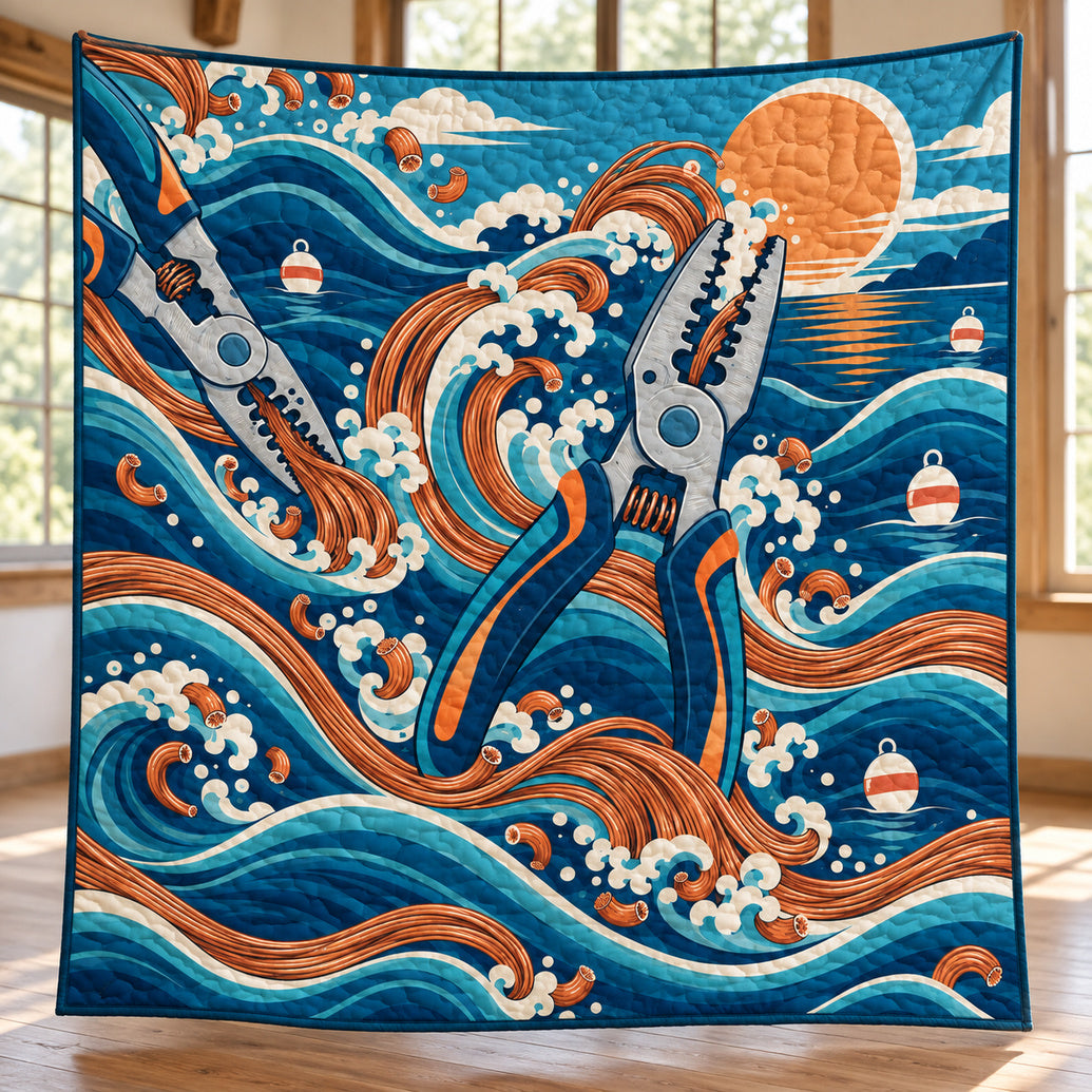 Coastal Copper Breakers Quilt Blanket