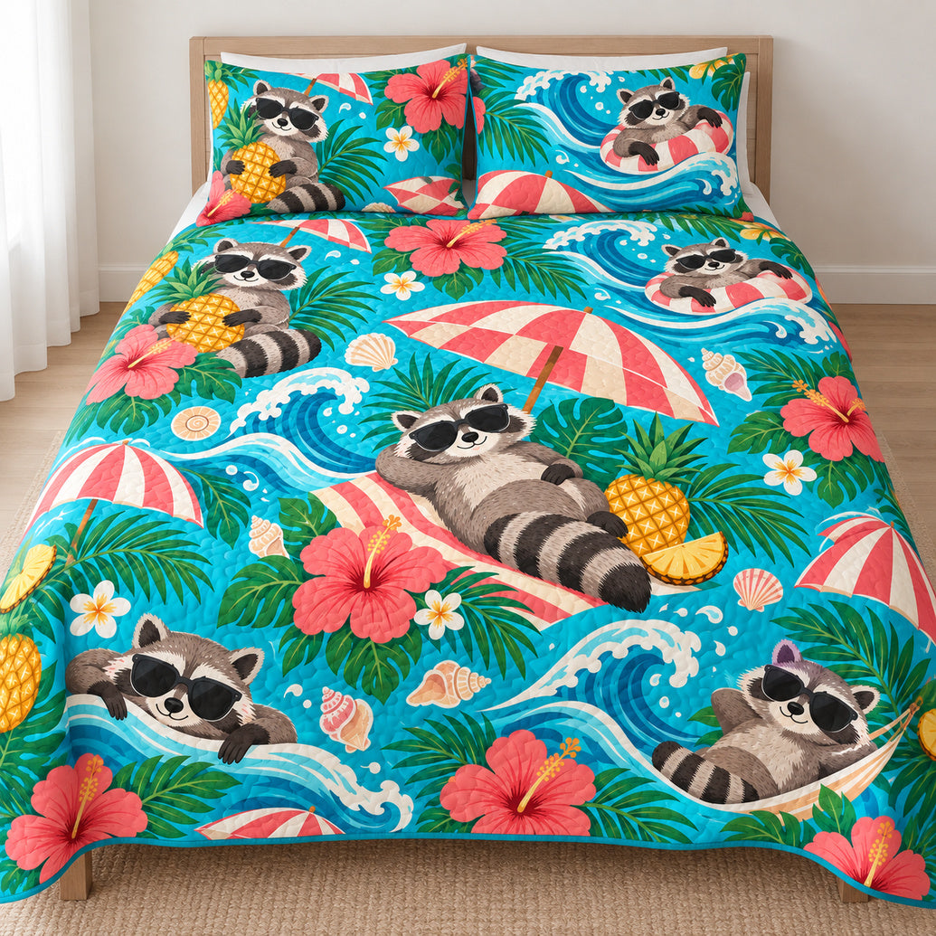 Pineapple Coast Raccoon Club Bedding Set