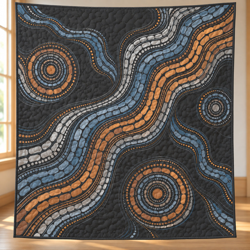 Copper Current Topography Quilt Blanket