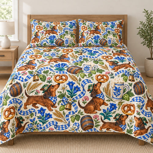 Alpine Pretzel Dachshunds Bedding Set