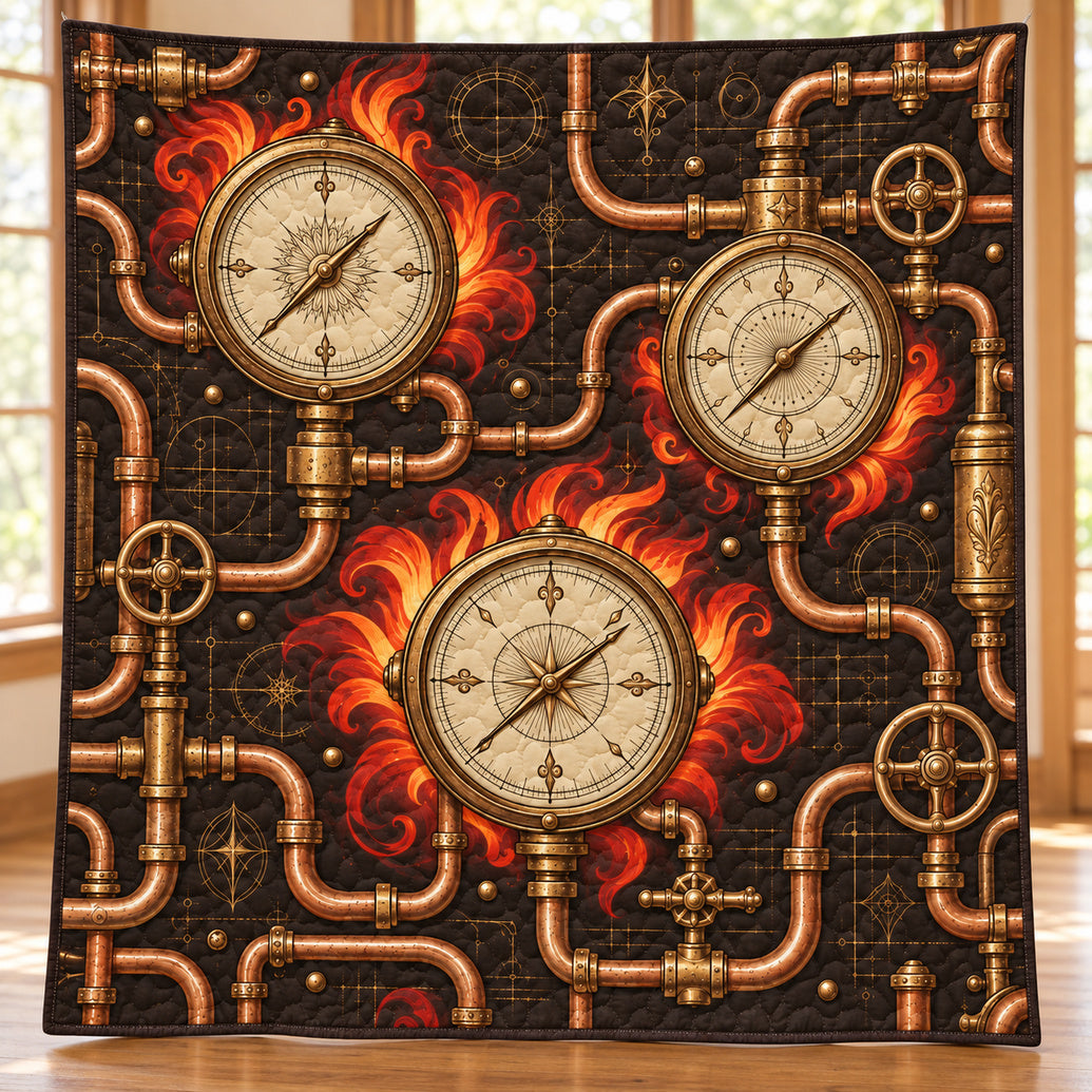 Copper Flame Dialworks Quilt Blanket