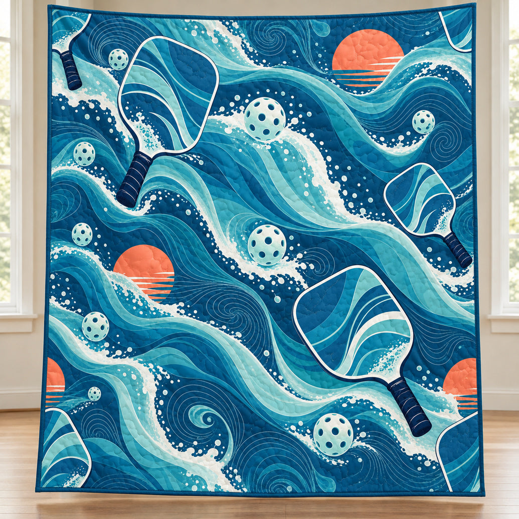 Tidal Swing Currents Quilt Blanket