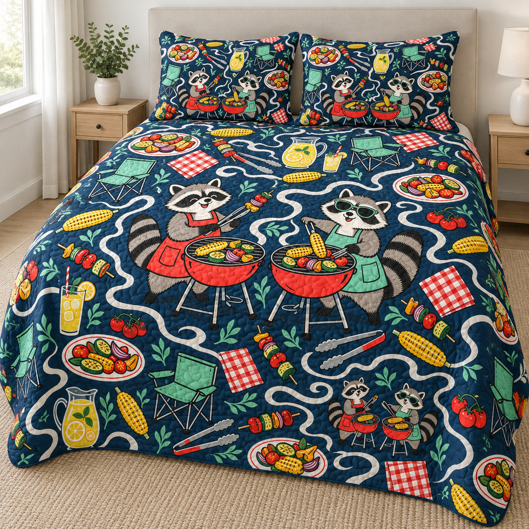 Ember Grill Raccoon Social Bedding Set