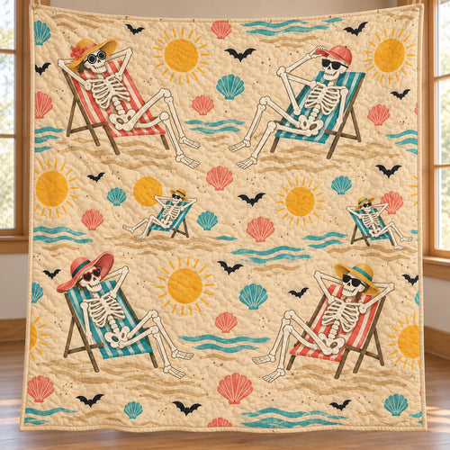 Bare Bones Beach Day Quilt Blanket
