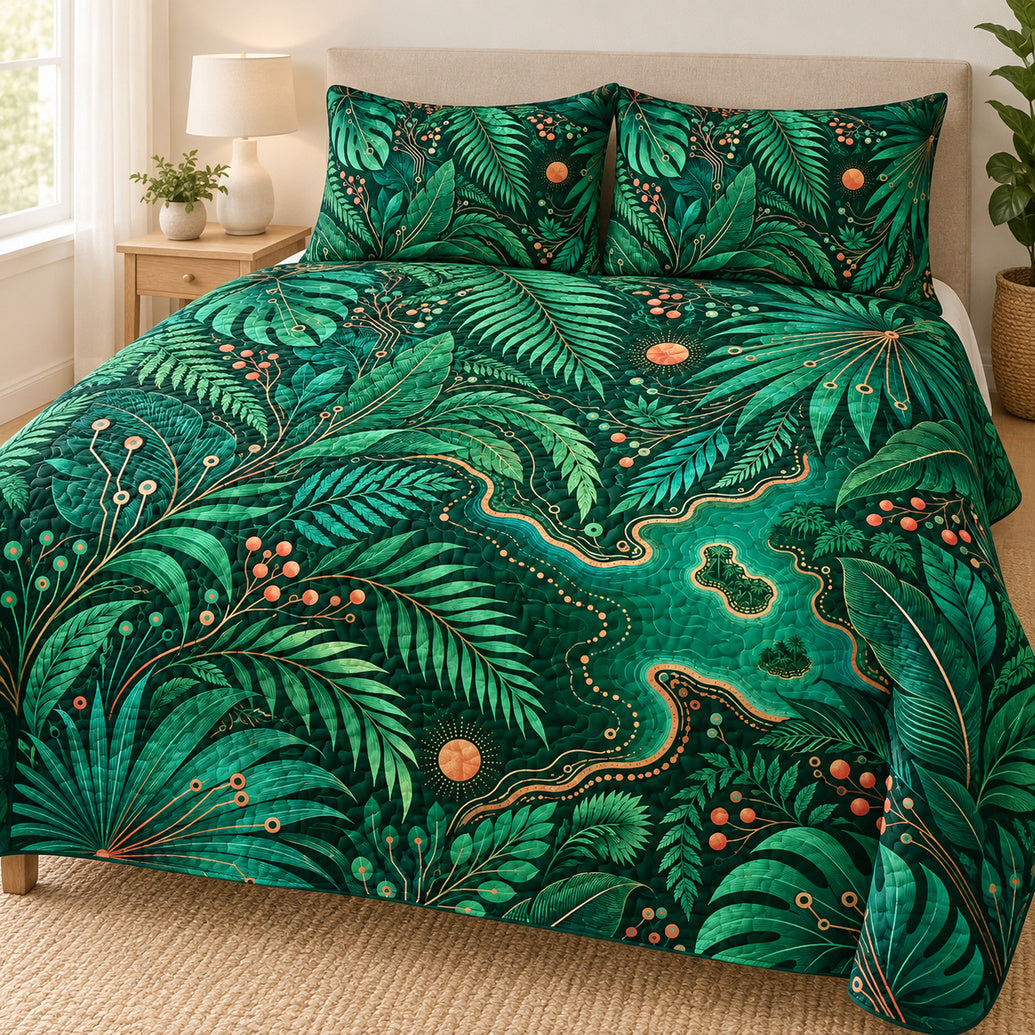 Palm Trace Circuit Canopy Bedding Set