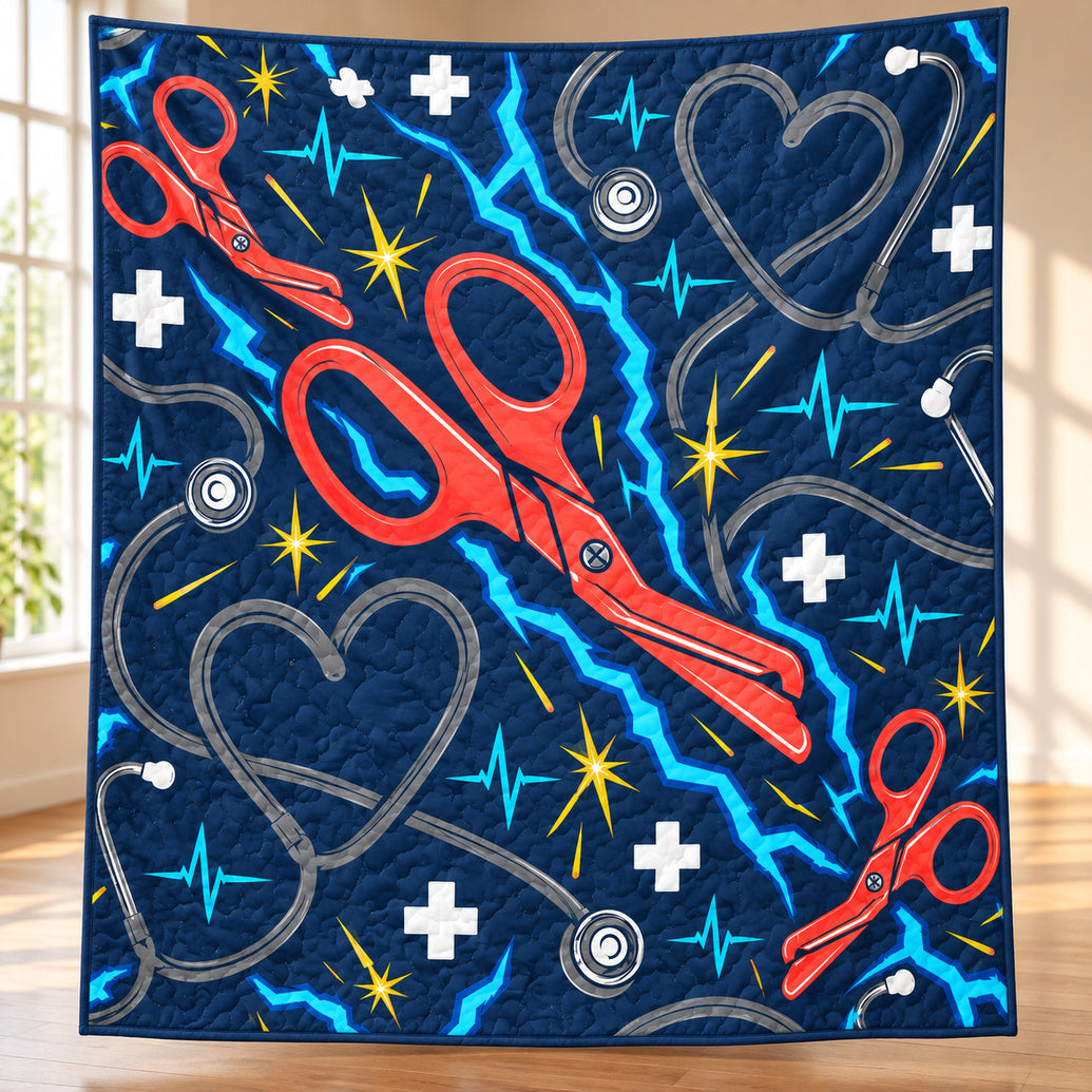 Trauma Shears Pulse Rush Quilt Blanket