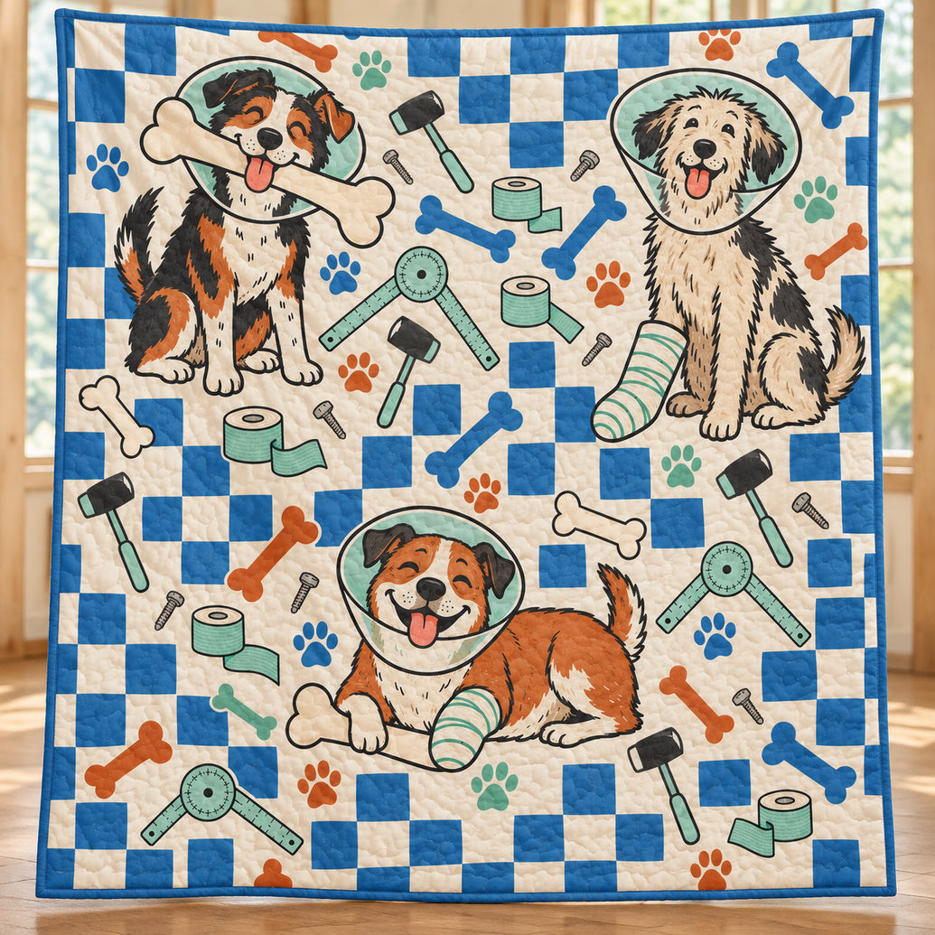 Bone Yard Good Dog Ortho Club Quilt Blanket