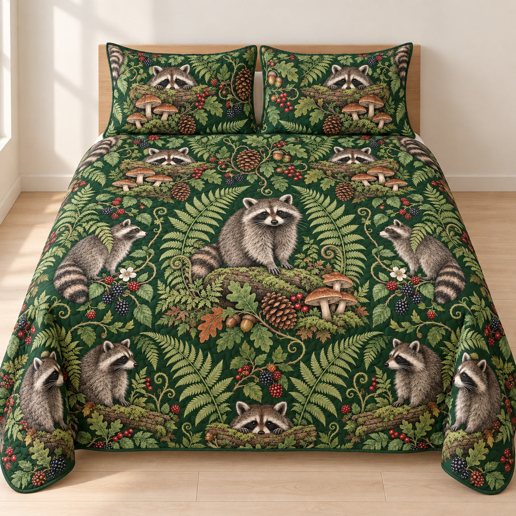 Fernberry Raccoon Walk Bedding Set