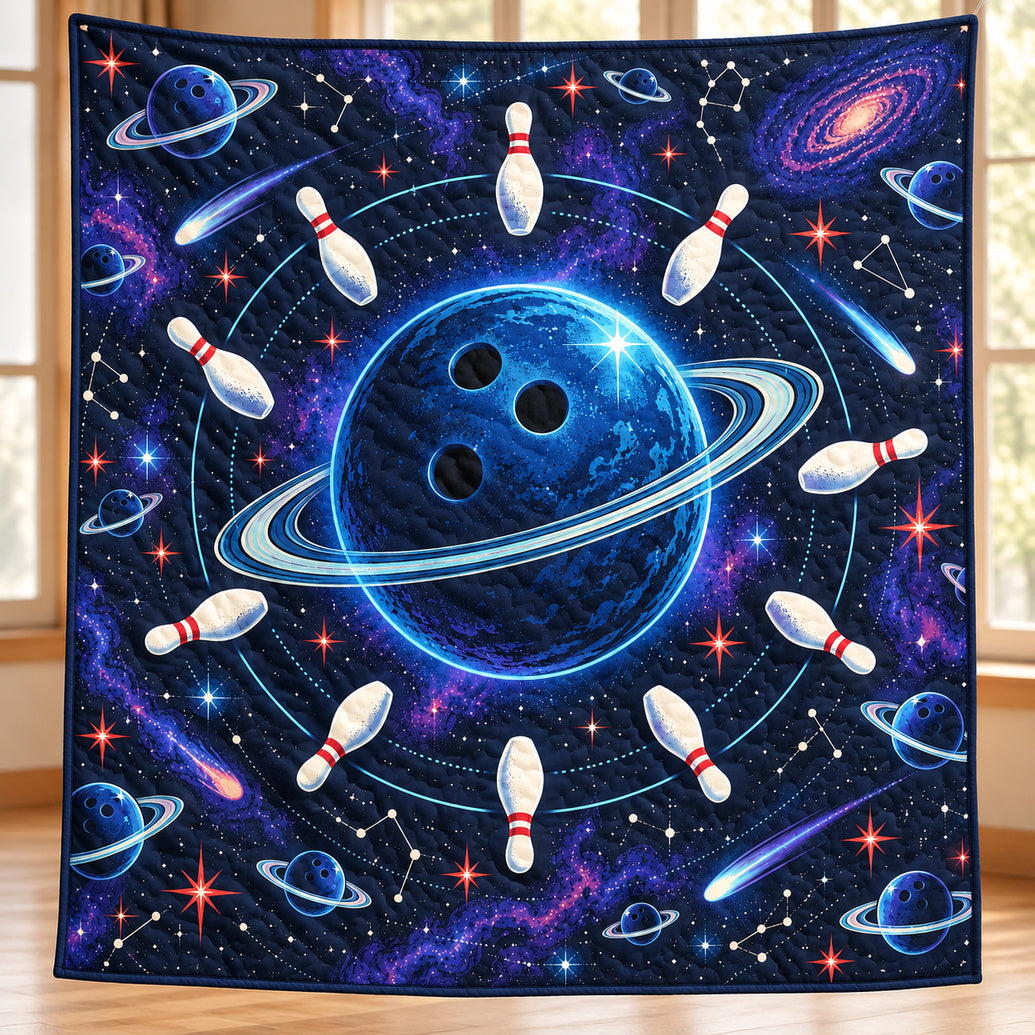 Cosmic Pin Orbit Quilt Blanket