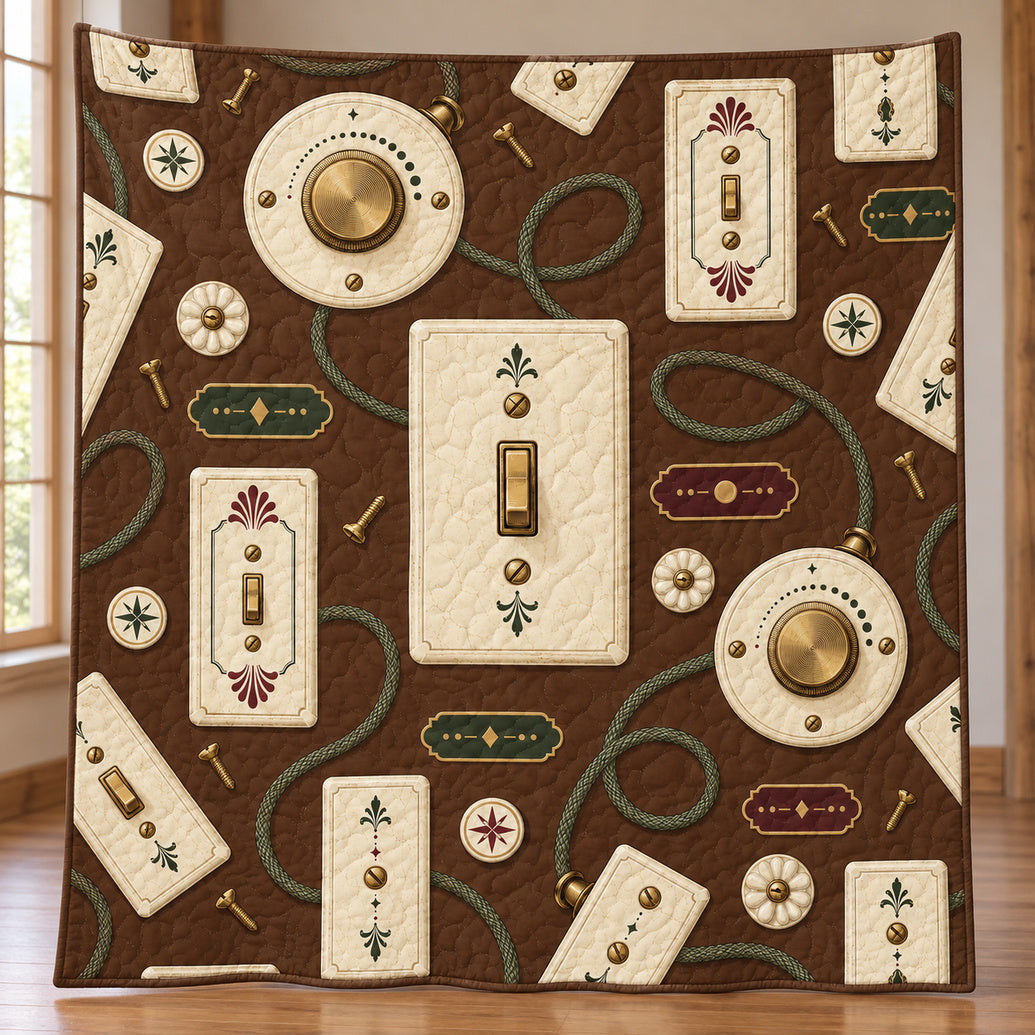 Porcelain Switchboard Social Quilt Blanket