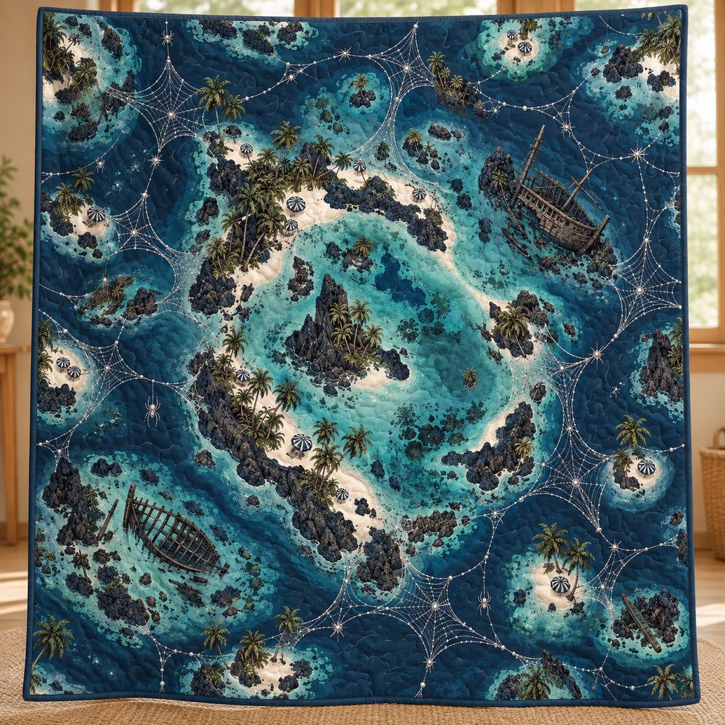 Cursed Atoll Lace Quilt Blanket