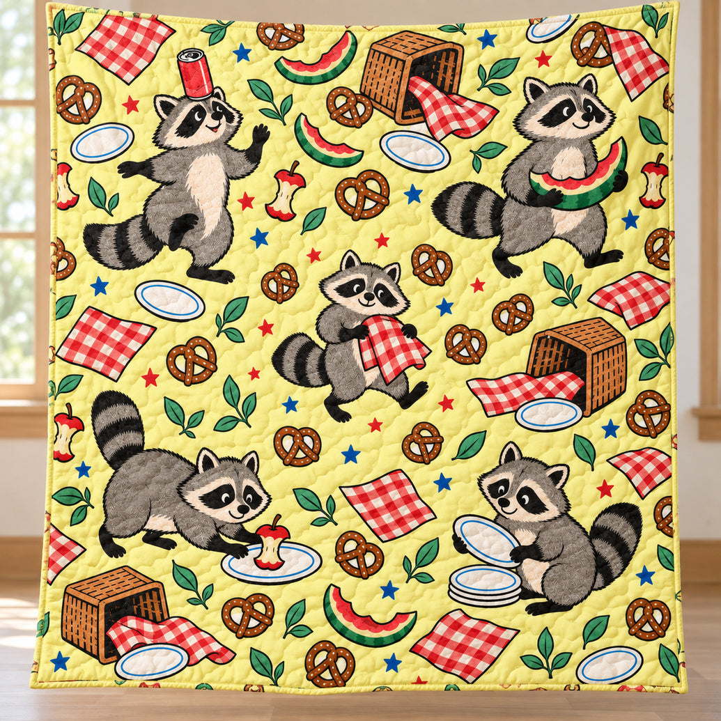 Picnic Cleanup Crew Quilt Blanket