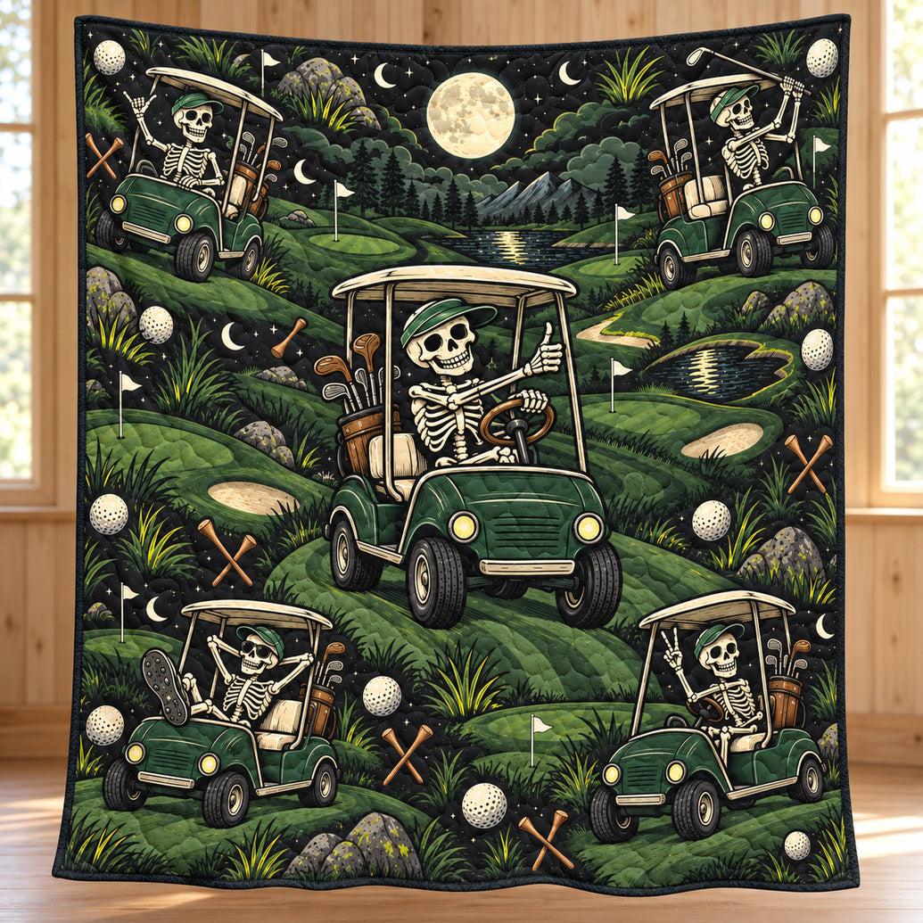 Moonlit Cart Mischief Quilt Blanket