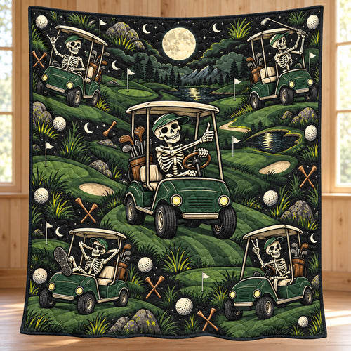 Moonlit Cart Mischief Quilt Blanket