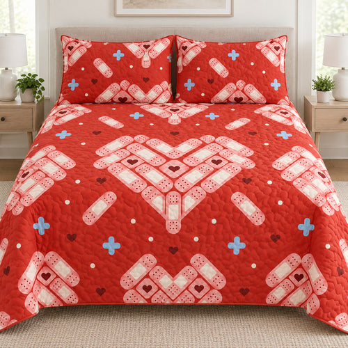 Patchwork Heart Signals Bedding Set