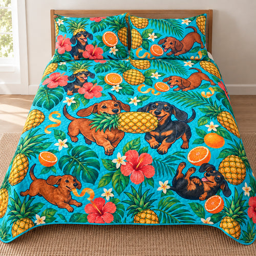 Pineapple Paws Paradise Bedding Set