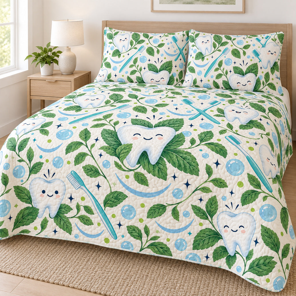 Mint Smile Garden Bedding Set