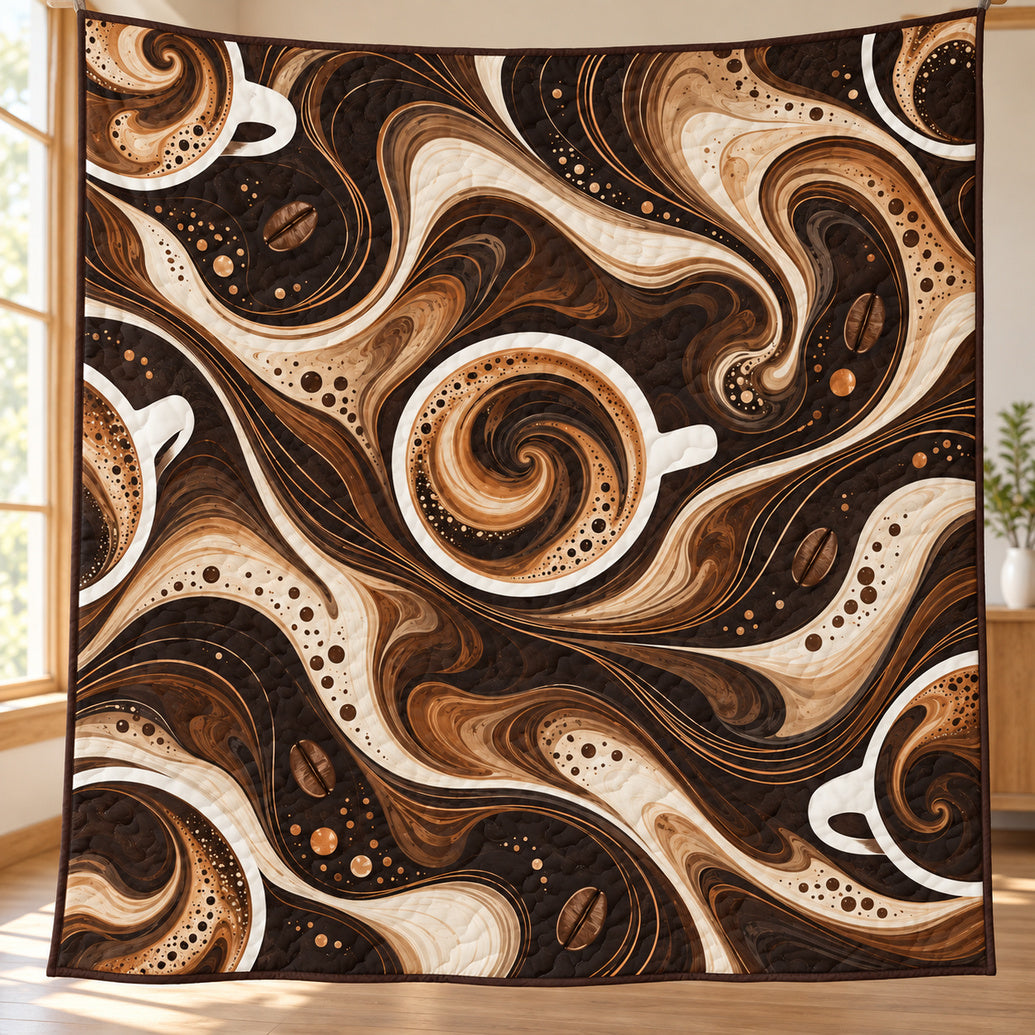 Crema Current Composition Quilt Blanket