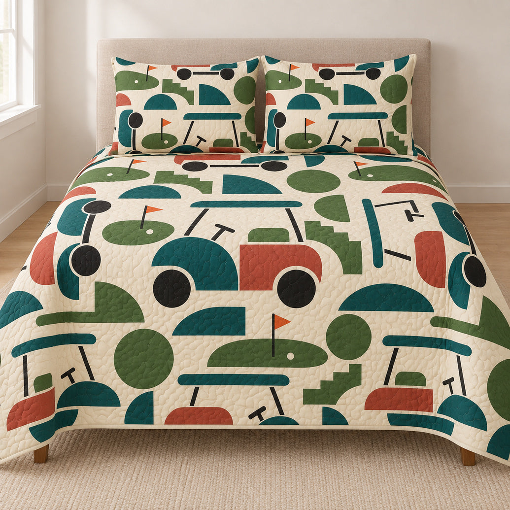 Green Geometry Caravan Bedding Set