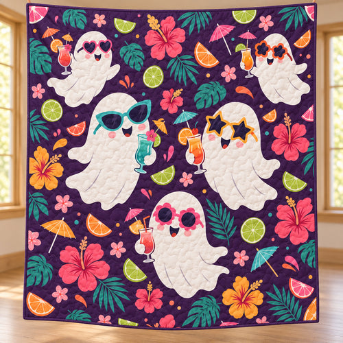 Spectral Sunset Sippers Quilt Blanket