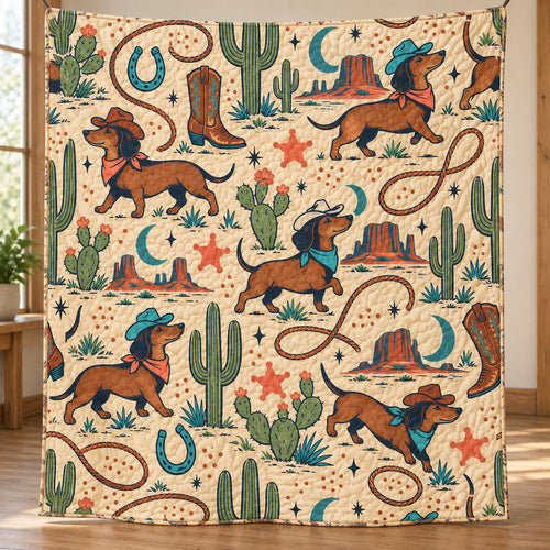 Desert Longdog Roundup Quilt Blanket