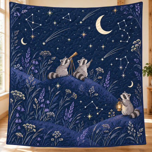 Stargazer Raccoon Knolls Quilt Blanket