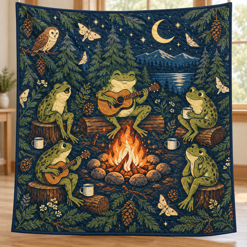 Pinefire Frog Folk Session Quilt Blanket
