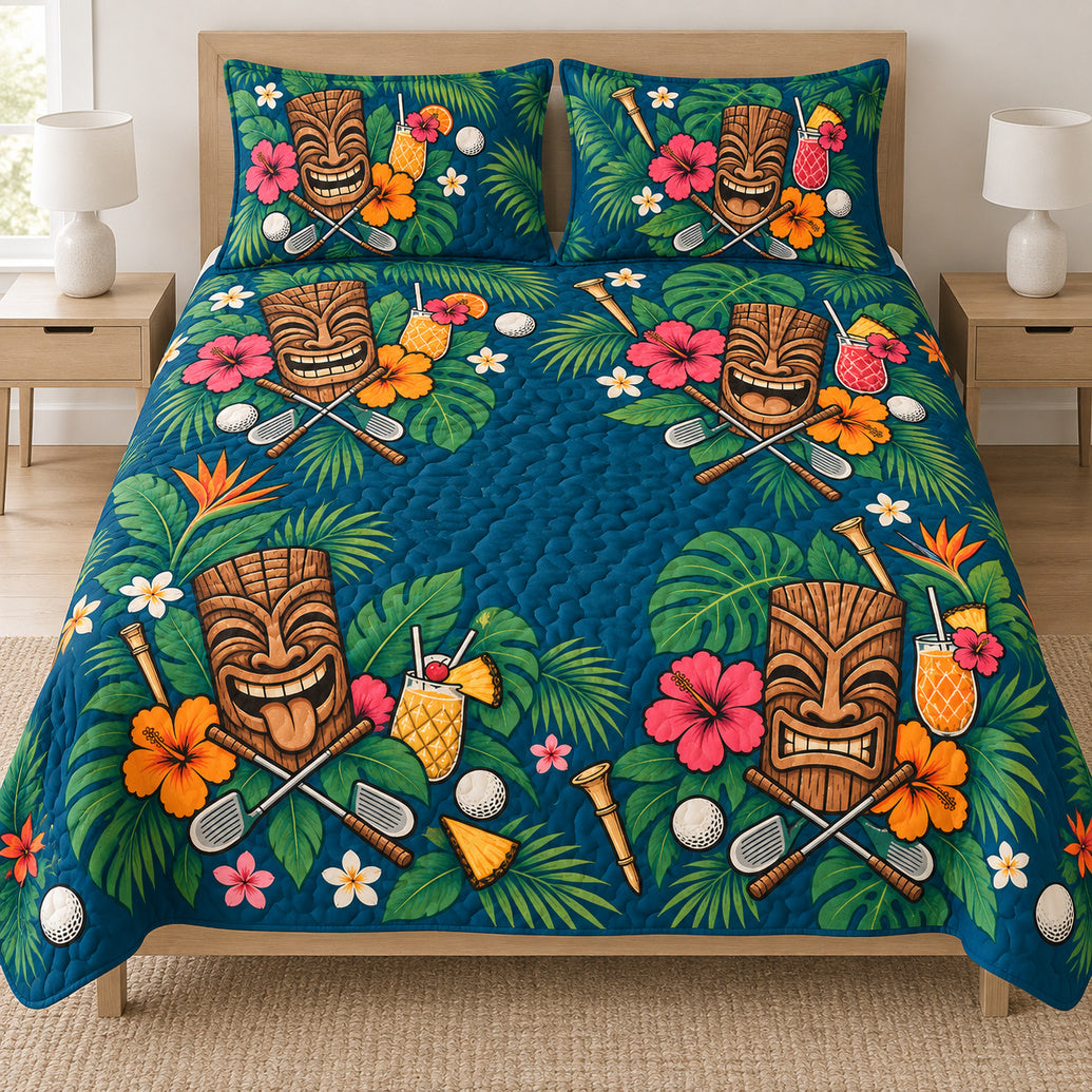 Tiki Tee Time Toast Bedding Set