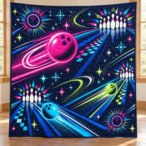 Electric Lane Bloom Quilt Blanket