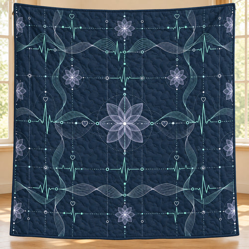 EKG Botanical Circuit Quilt Blanket
