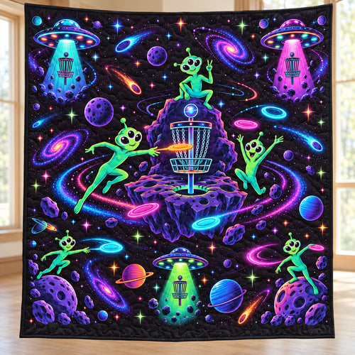 Cosmic Disc Catchers Quilt Blanket