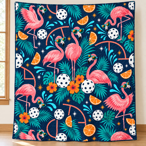 Sunset Flamingo Rally Quilt Blanket