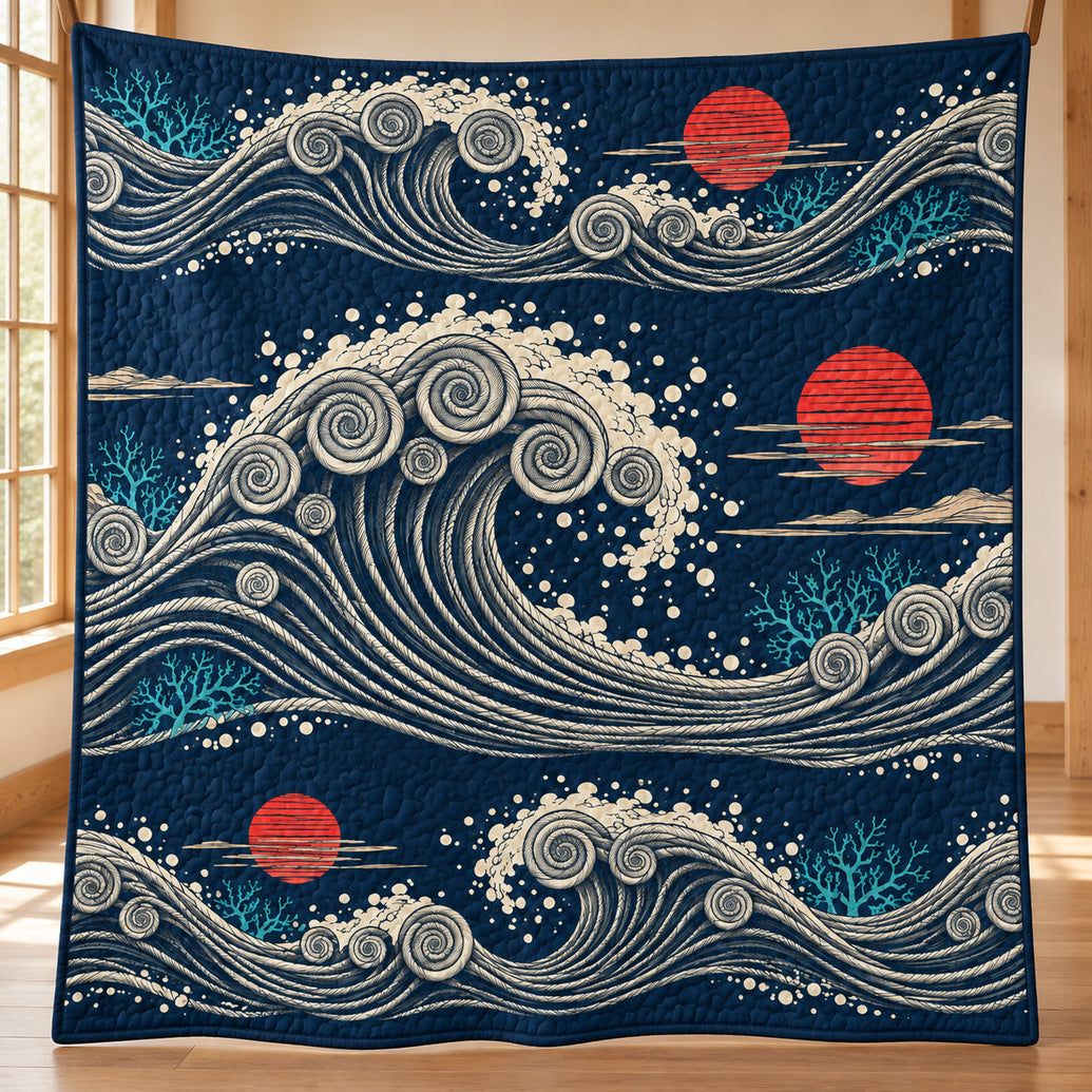 Tidecoil Engraved Current Quilt Blanket