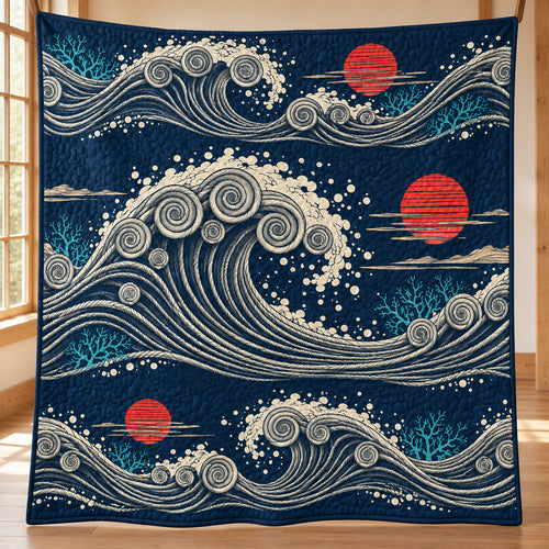 Tidecoil Engraved Current Quilt Blanket