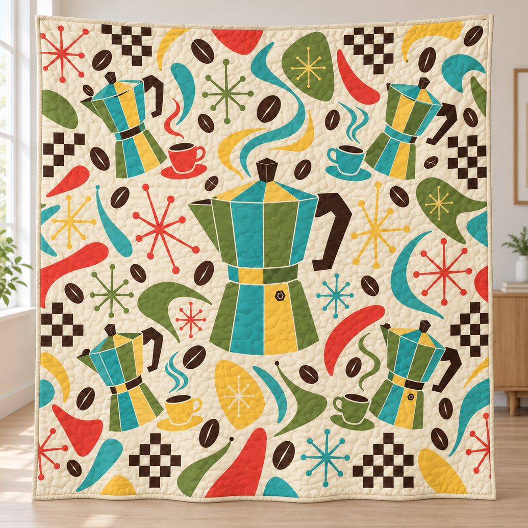 Atomic Moka Social Quilt Blanket