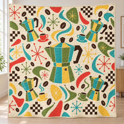 Atomic Moka Social Quilt Blanket