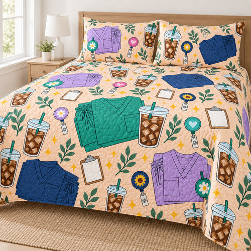 Scrubs & Cold Brew Break Bedding Set