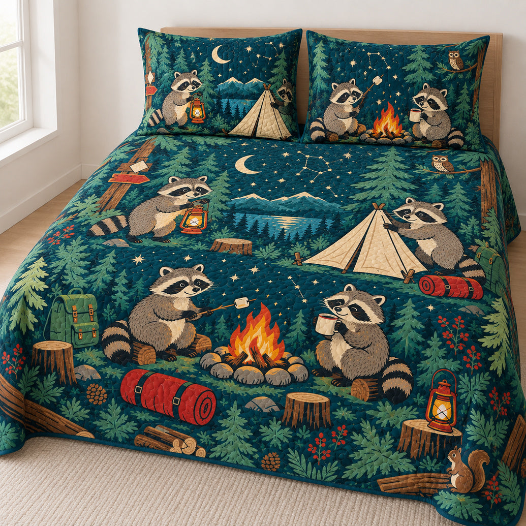 Lantern Camp Raccoon Trails Bedding Set
