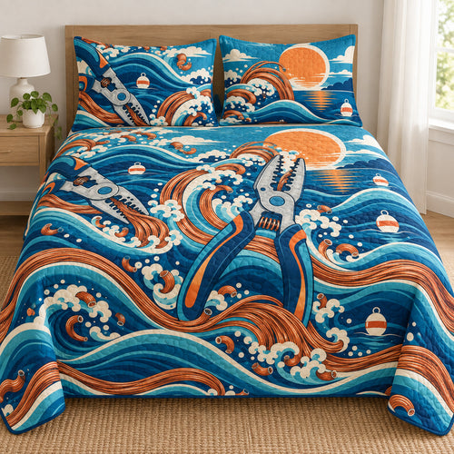 Coastal Copper Breakers Bedding Set