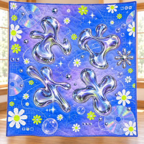 Chrome Daisy Dial-Up Drift Quilt Blanket