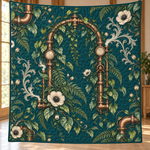 Verdigris Vine Pipe Conservatory Quilt Blanket