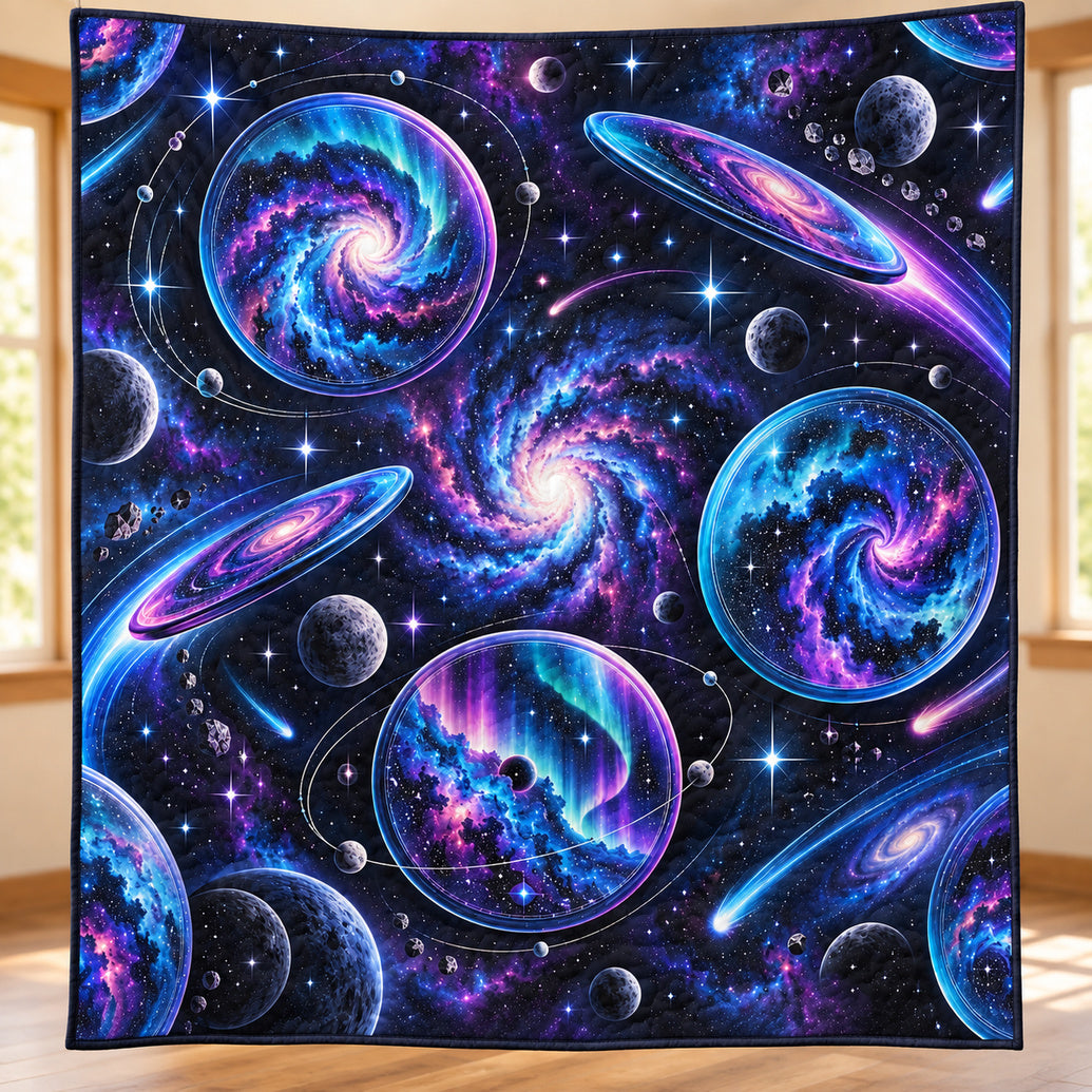 Nebula Flight Discs Quilt Blanket