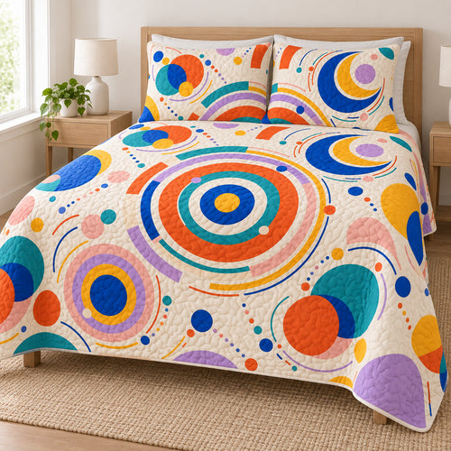Orbiting Color Discs Bedding Set