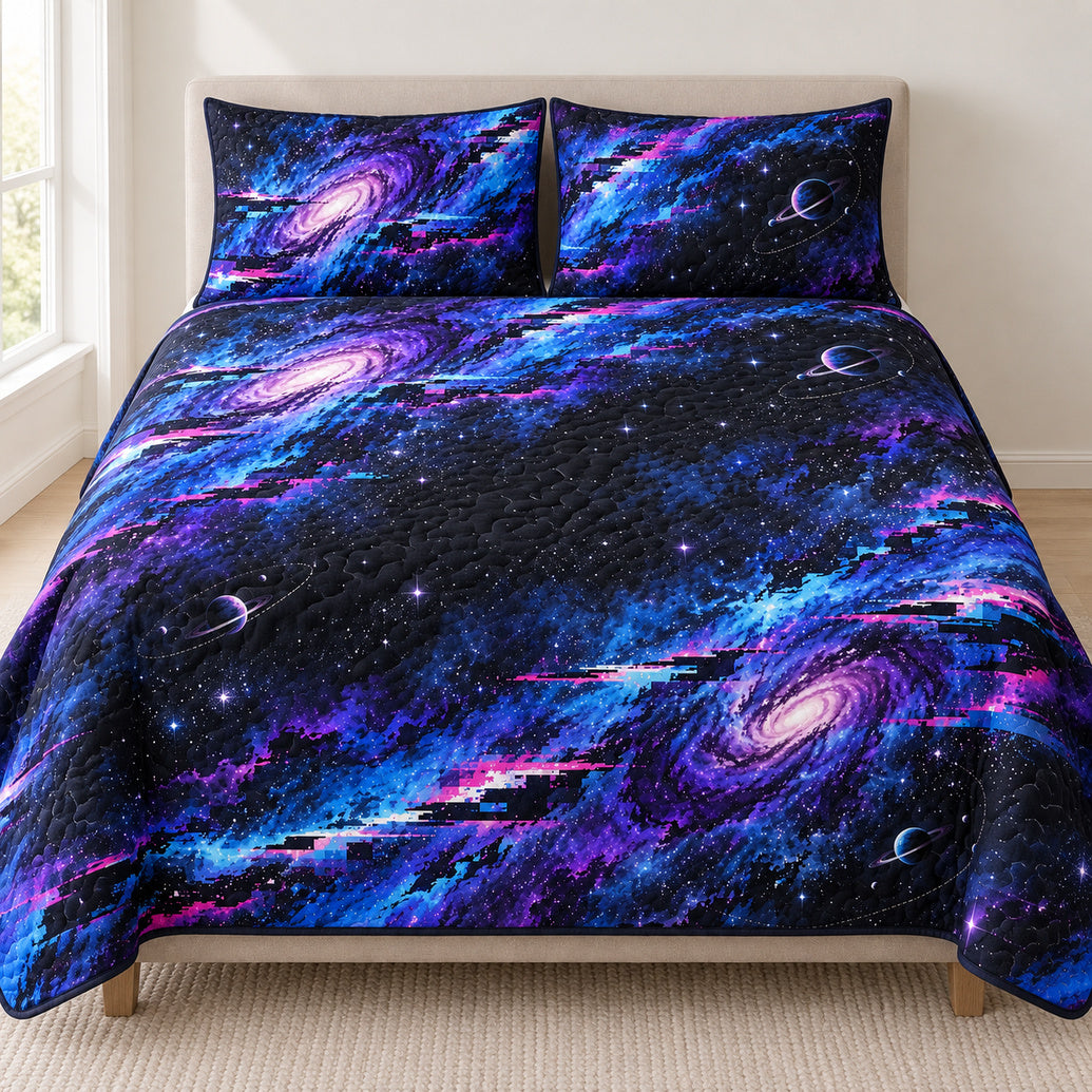 Aurora Fault Galaxy Bedding Set